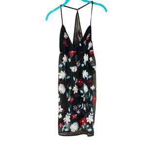 Rya Collection Sheer Floral Embroidered Teddy & Thong Set NWT Made USA Medium
